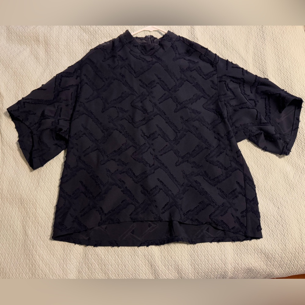 Joseph Ribkoff Textured Navy Blouse